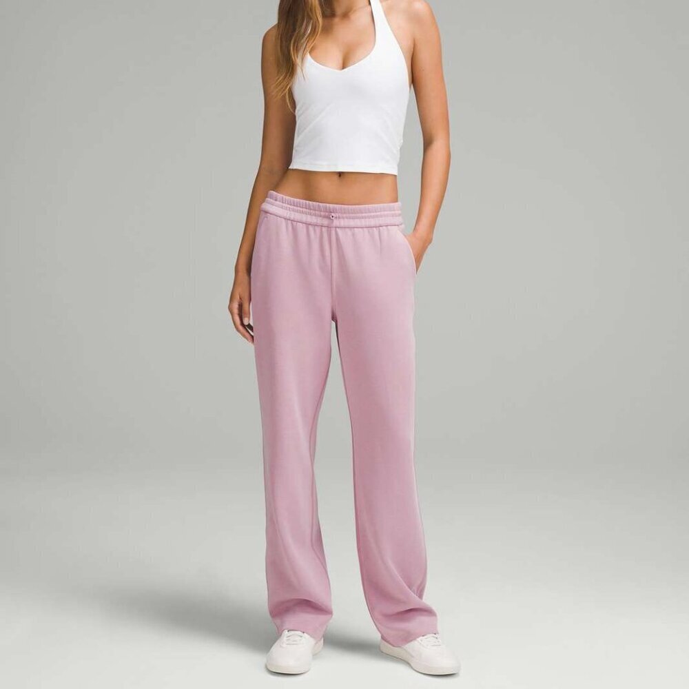 Lululemon Softstreme High-Rise Straight Leg Soft Trouser Pink Women Sz 10